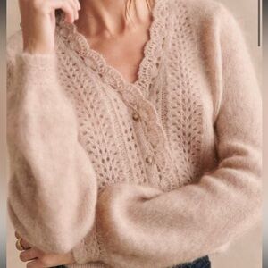 Sezane Angelie Cardigan Light Beige - Size XXS EUC